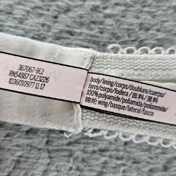 Victorias Secret Bra Womens 36D White Dream Angels Lined Demi Lace Underwire - Picture 9 of 16